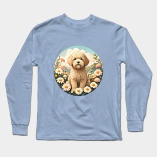 Cream Doodle In A Field Of Flowers Long Sleeve T-Shirt